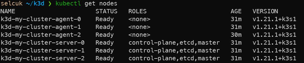 k3d kubectl get nodes